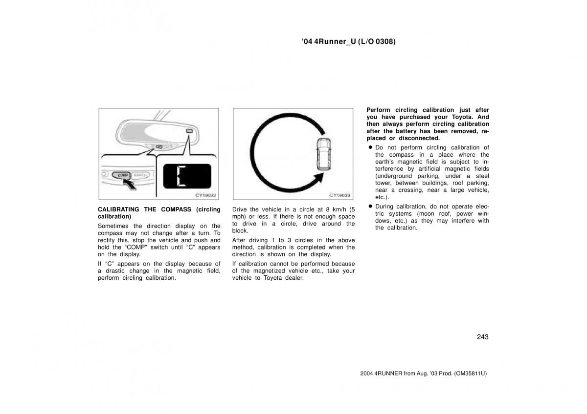 Toyota 4Runner 4 IV N210 owners manual / page 243