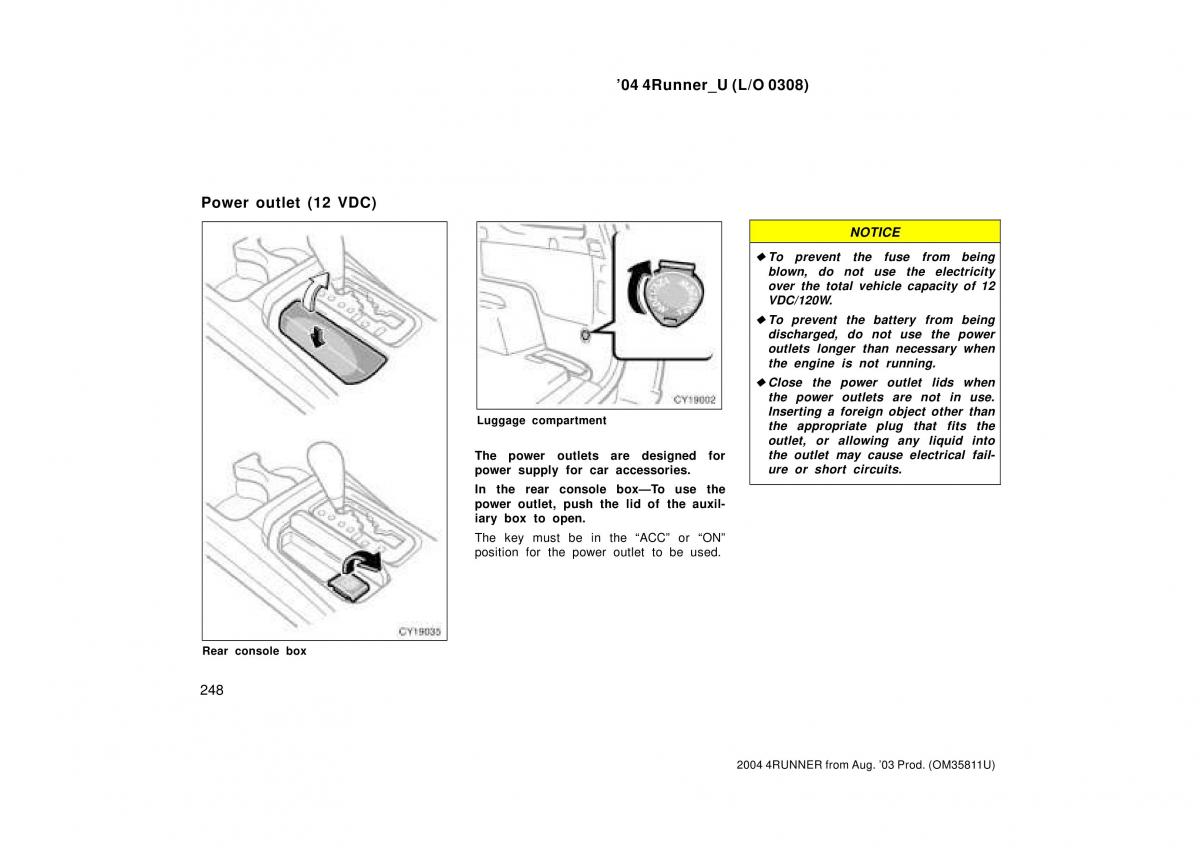 Toyota 4Runner 4 IV N210 owners manual / page 248