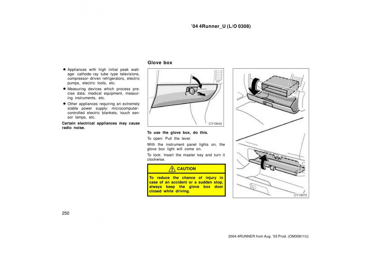 Toyota 4Runner 4 IV N210 owners manual / page 250