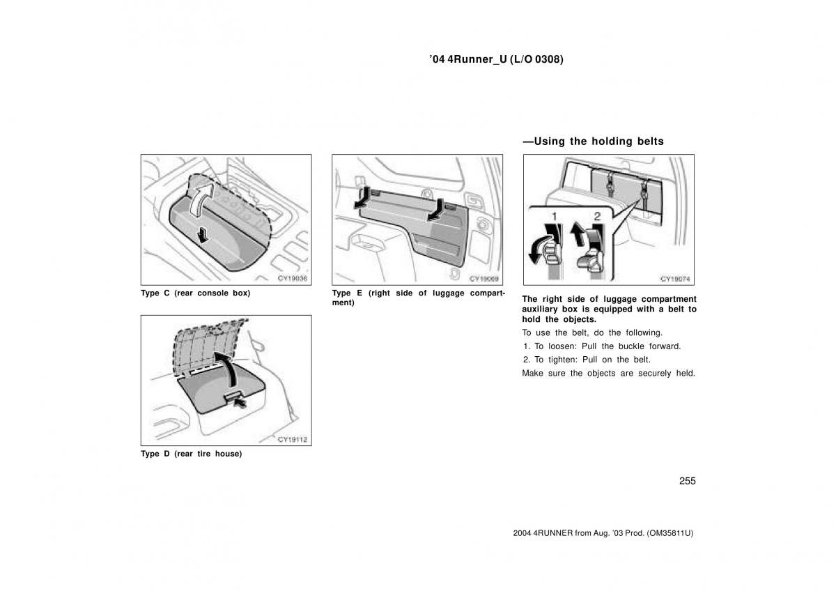 Toyota 4Runner 4 IV N210 owners manual / page 255