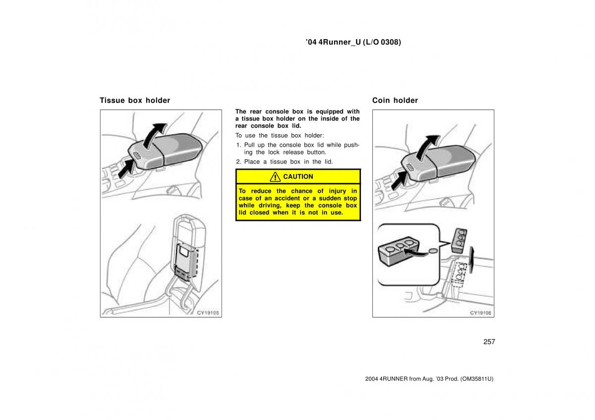 Toyota 4Runner 4 IV N210 owners manual / page 257