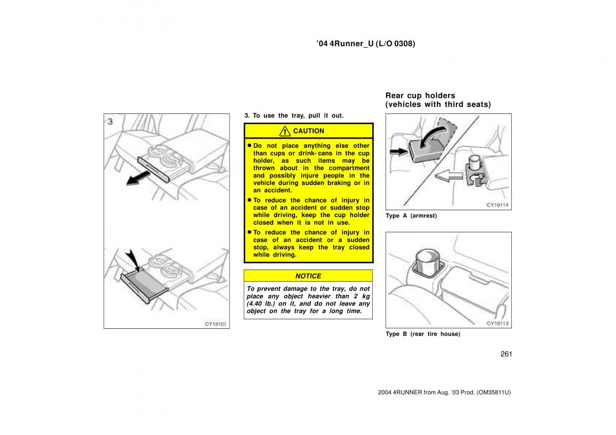 Toyota 4Runner 4 IV N210 owners manual / page 261