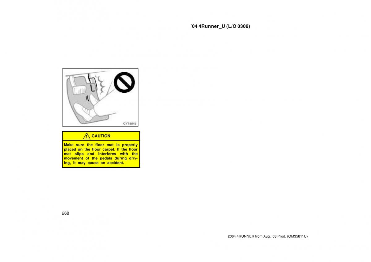 Toyota 4Runner 4 IV N210 owners manual / page 268