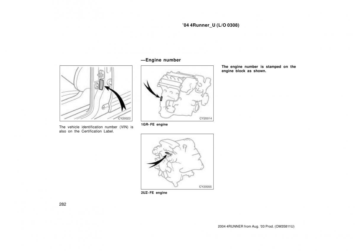 Toyota 4Runner 4 IV N210 owners manual / page 282