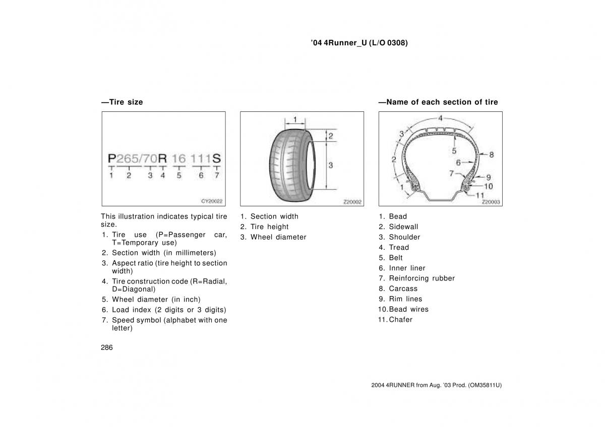 Toyota 4Runner 4 IV N210 owners manual / page 286