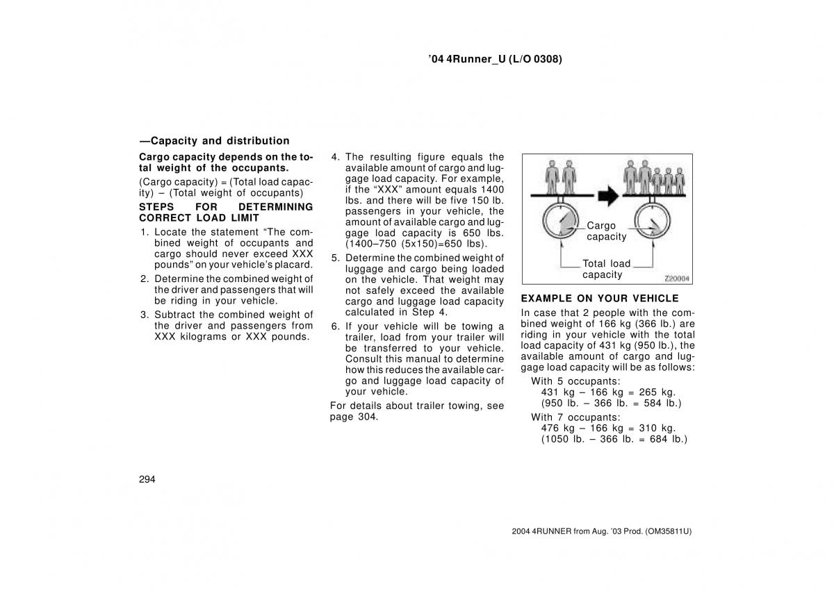 Toyota 4Runner 4 IV N210 owners manual / page 294