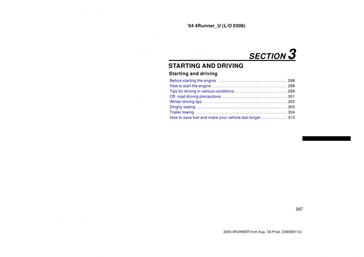 Toyota 4Runner 4 IV N210 owners manual / page 297