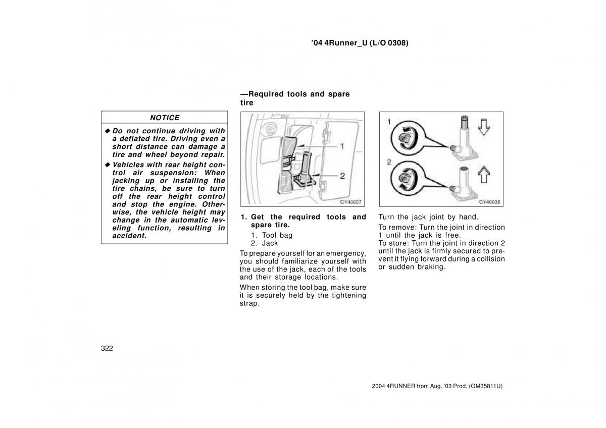 Toyota 4Runner 4 IV N210 owners manual / page 322