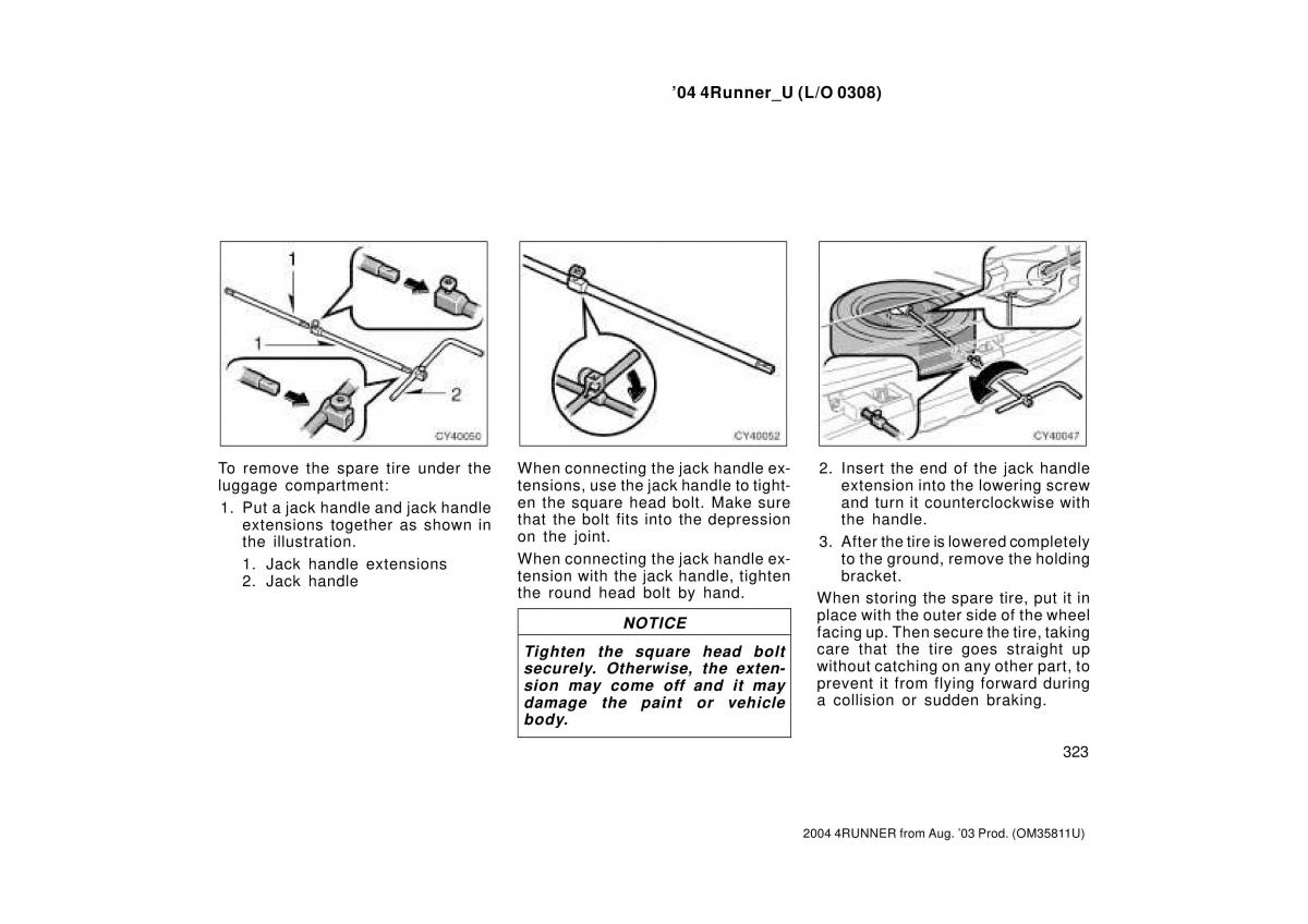 Toyota 4Runner 4 IV N210 owners manual / page 323