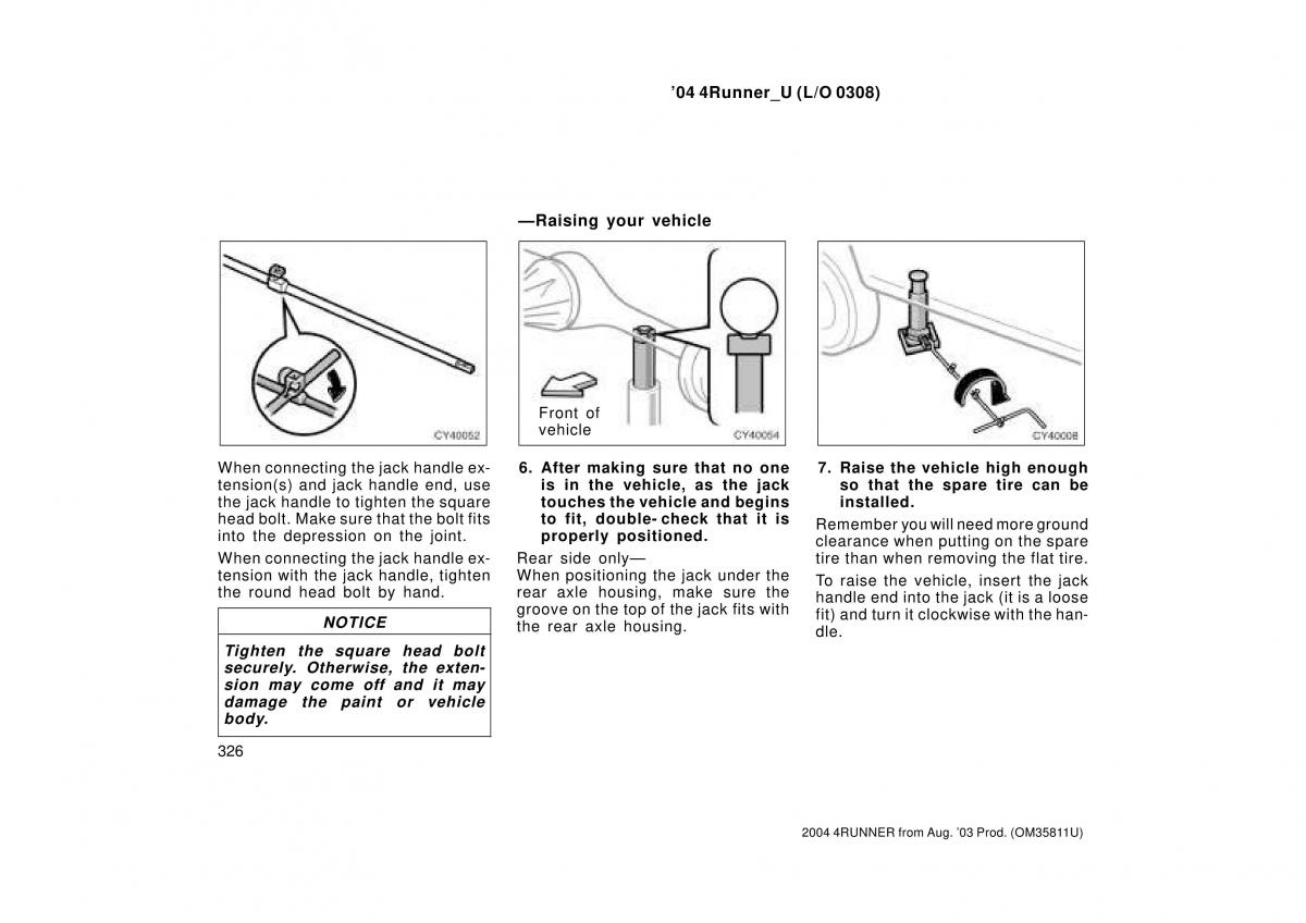 Toyota 4Runner 4 IV N210 owners manual / page 326