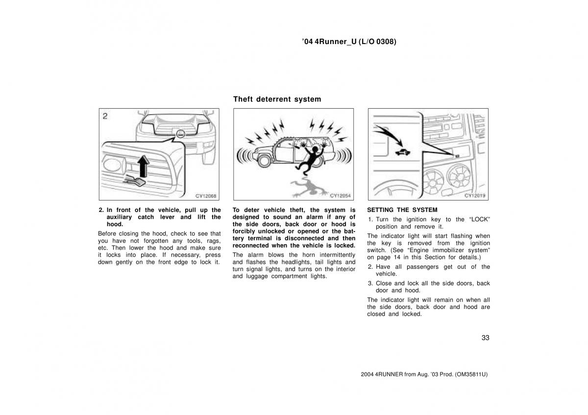 Toyota 4Runner 4 IV N210 owners manual / page 33