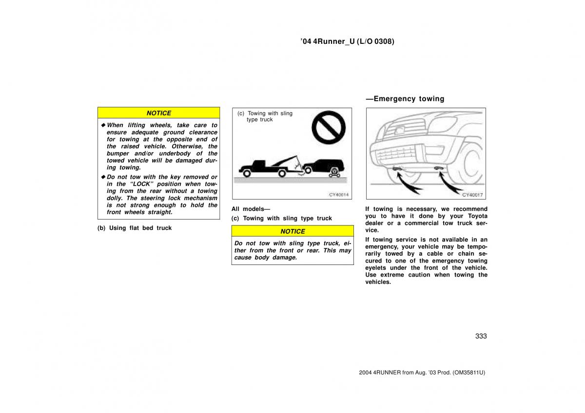 Toyota 4Runner 4 IV N210 owners manual / page 333