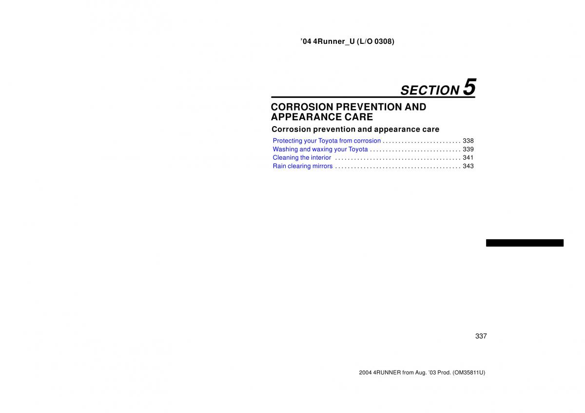 Toyota 4Runner 4 IV N210 owners manual / page 337