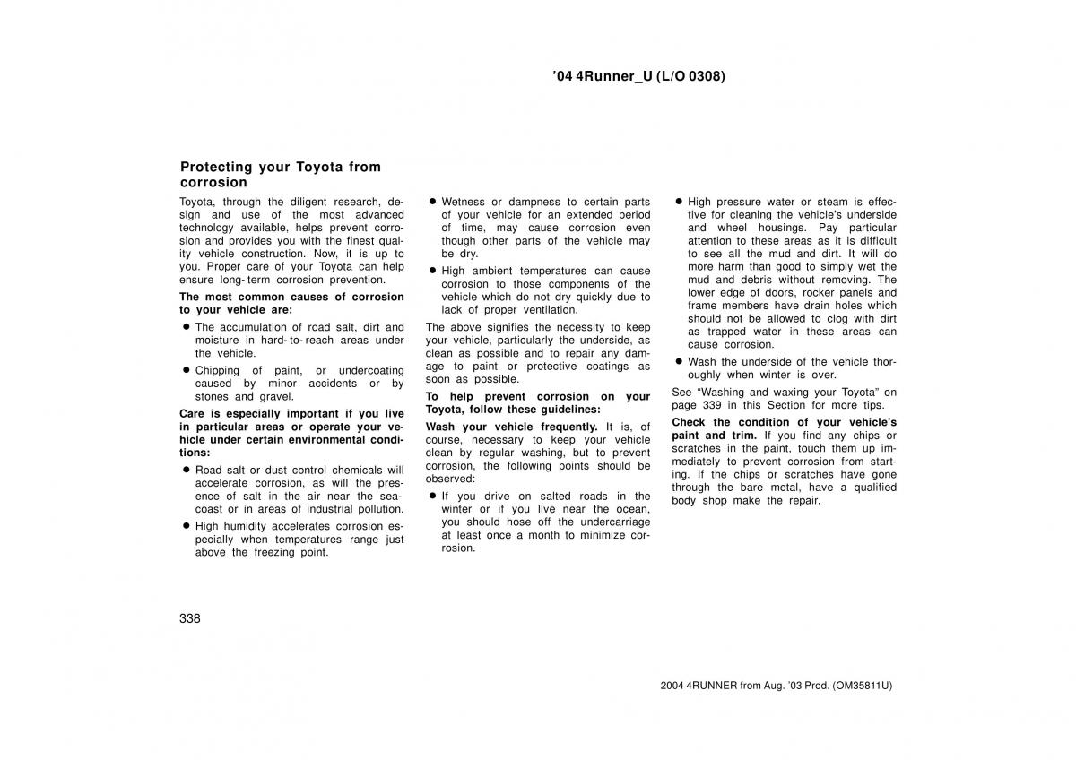 Toyota 4Runner 4 IV N210 owners manual / page 338