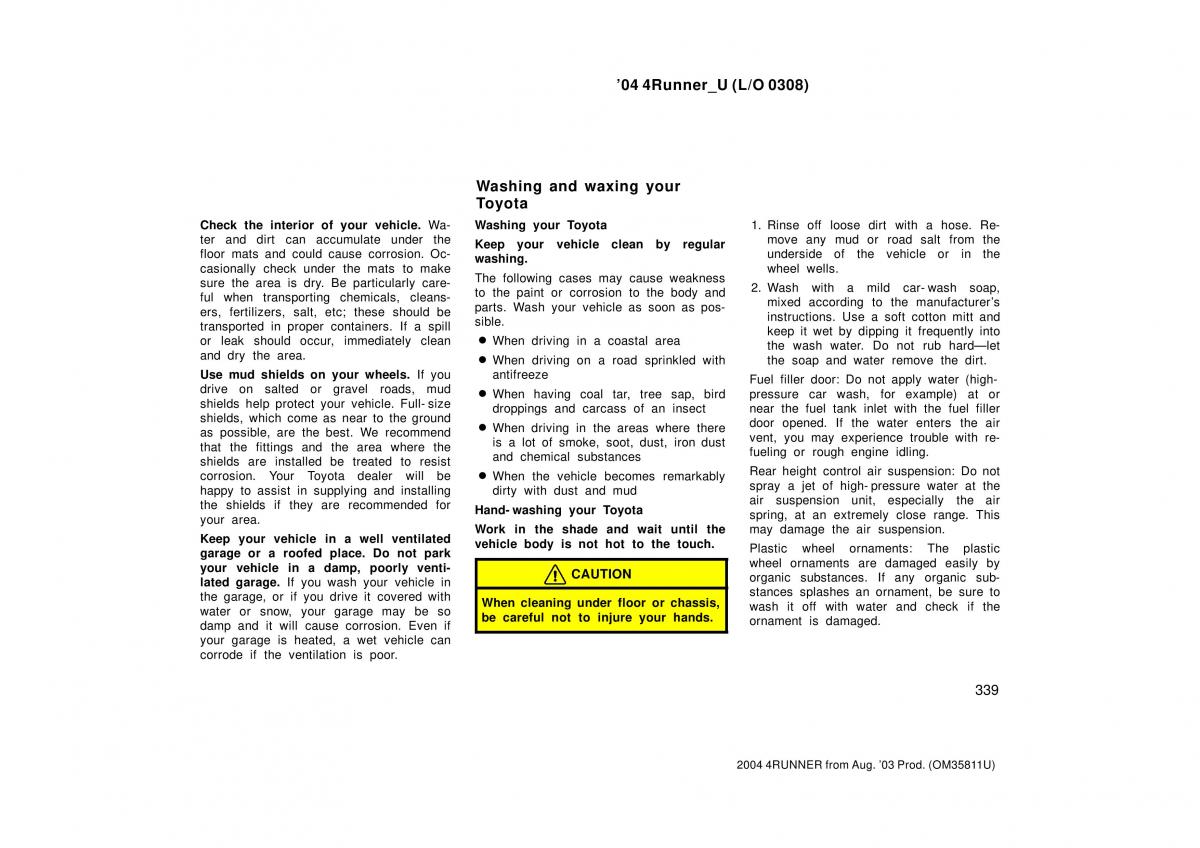 Toyota 4Runner 4 IV N210 owners manual / page 339