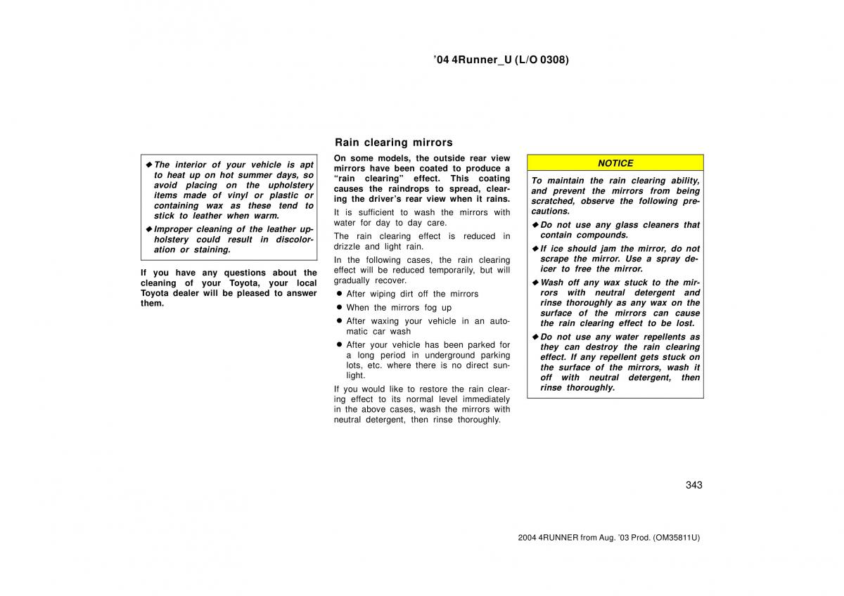 Toyota 4Runner 4 IV N210 owners manual / page 343