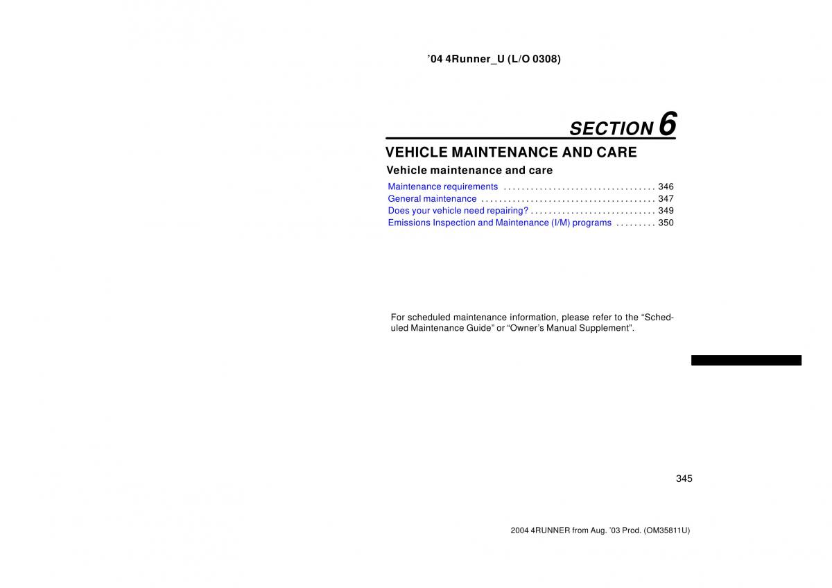 Toyota 4Runner 4 IV N210 owners manual / page 345