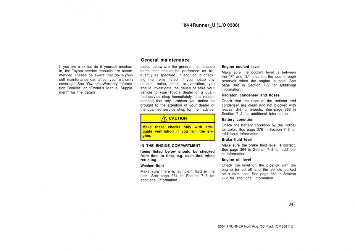 Toyota 4Runner 4 IV N210 owners manual / page 347