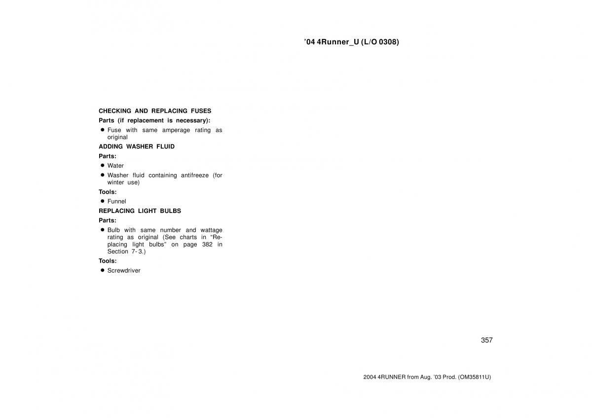 Toyota 4Runner 4 IV N210 owners manual / page 357