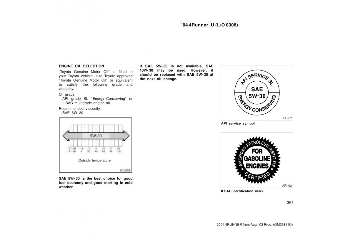 Toyota 4Runner 4 IV N210 owners manual / page 361