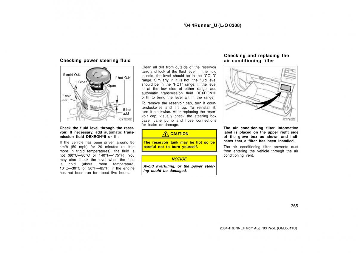 Toyota 4Runner 4 IV N210 owners manual / page 365