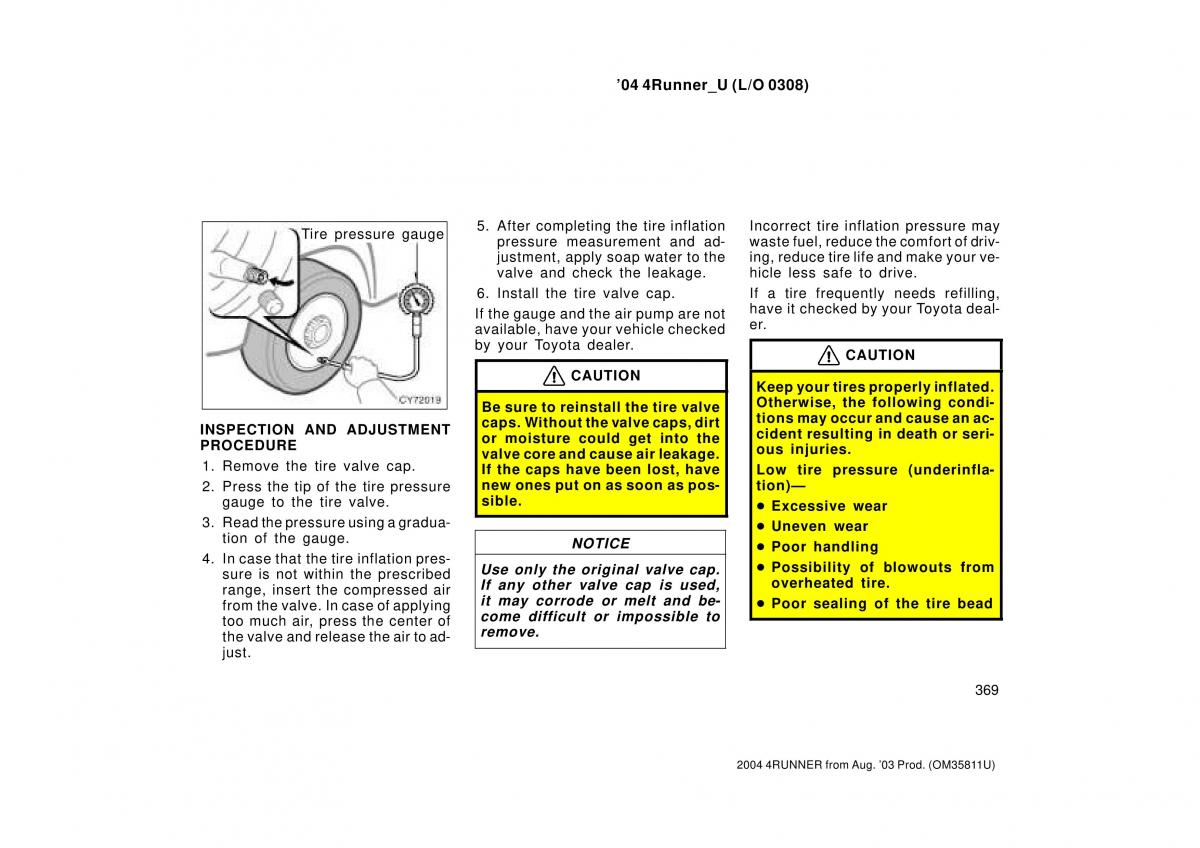 Toyota 4Runner 4 IV N210 owners manual / page 369