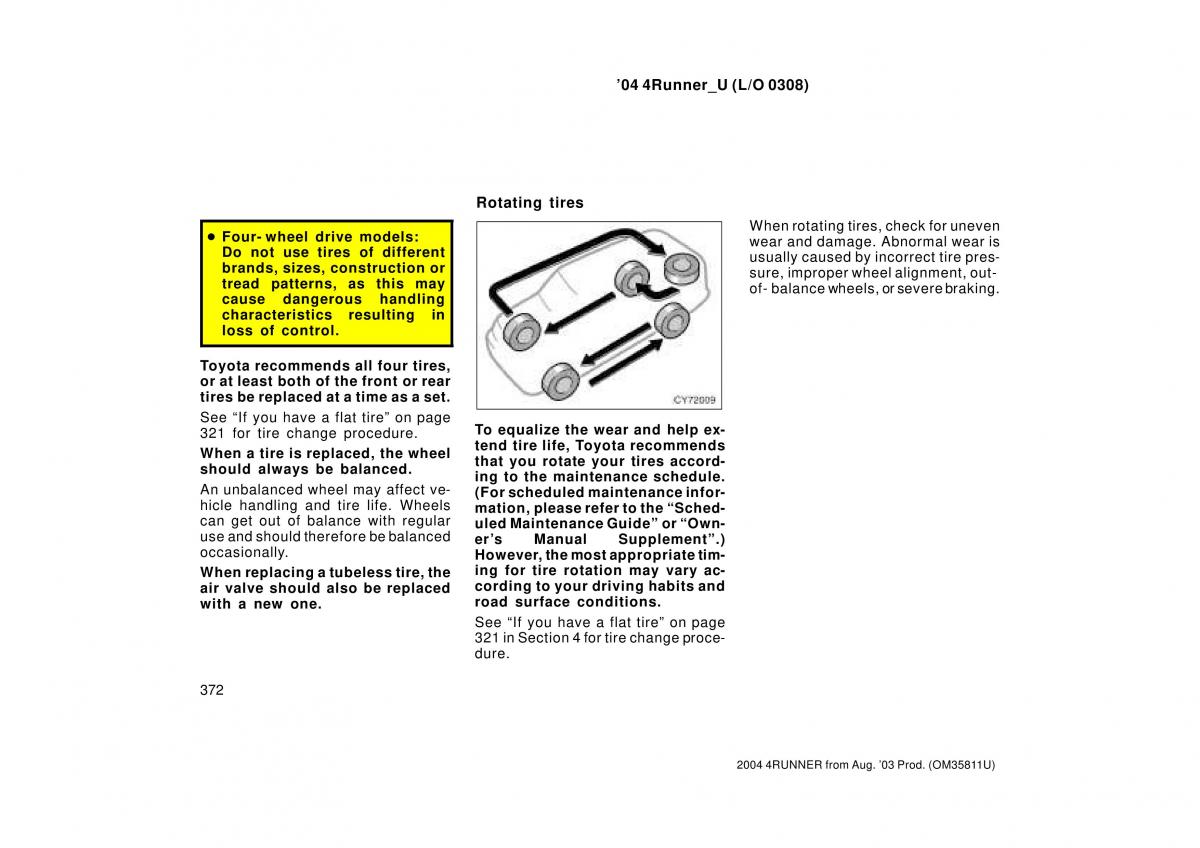 Toyota 4Runner 4 IV N210 owners manual / page 372