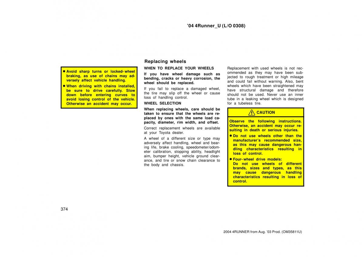 Toyota 4Runner 4 IV N210 owners manual / page 374