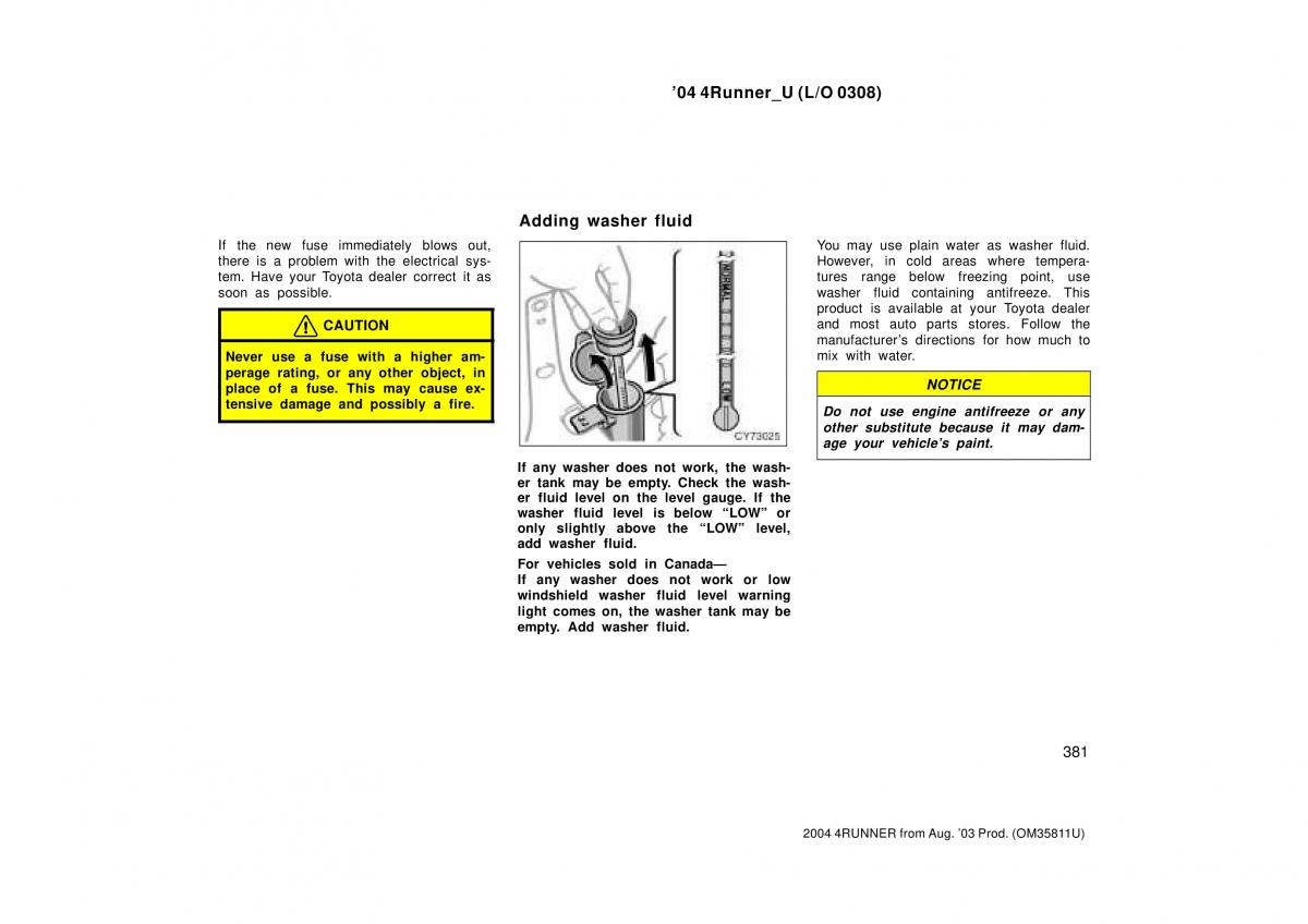 Toyota 4Runner 4 IV N210 owners manual / page 381