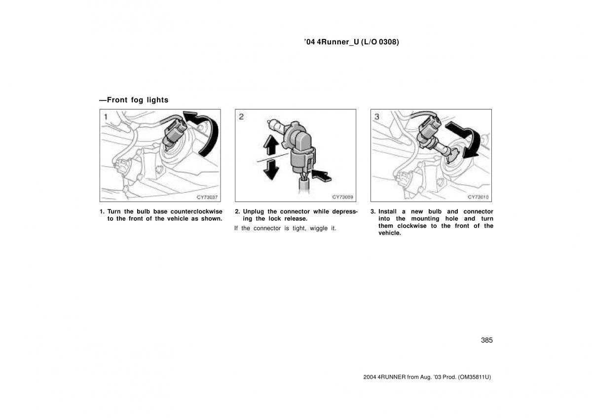 Toyota 4Runner 4 IV N210 owners manual / page 385