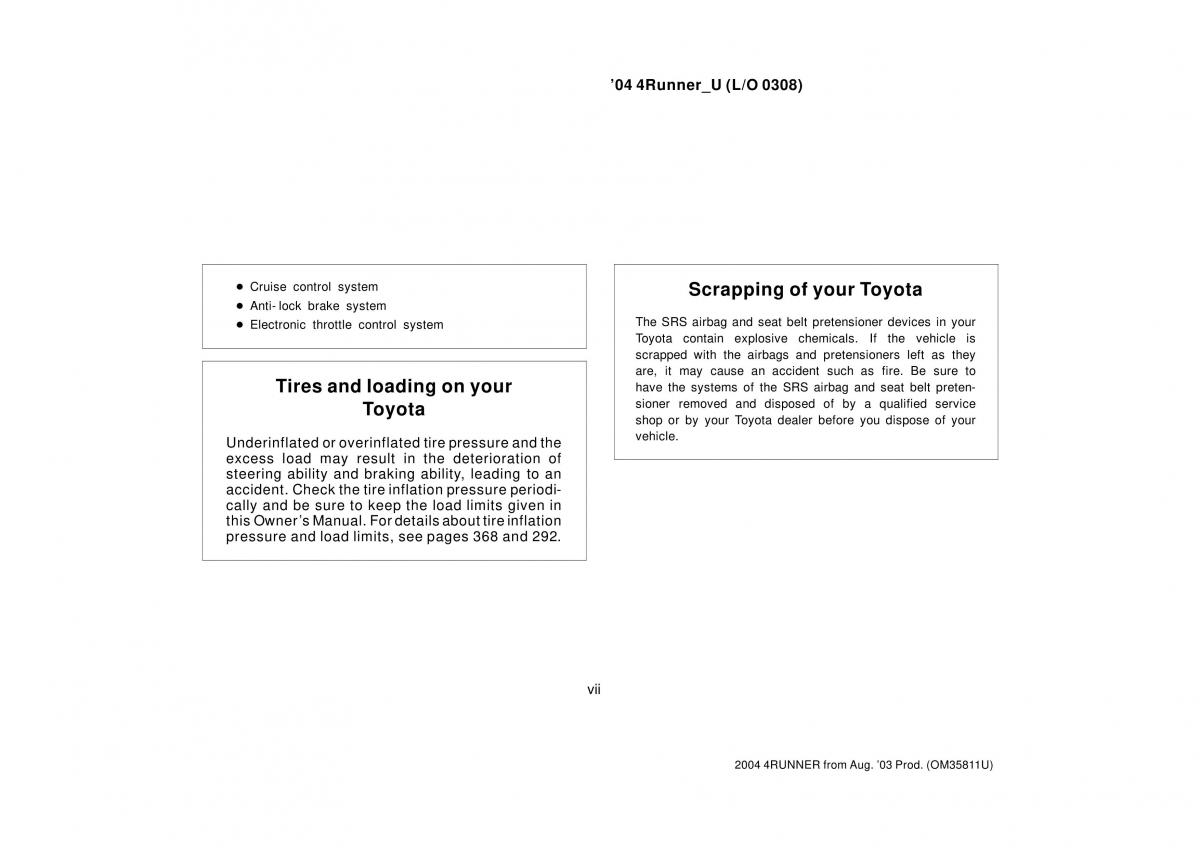 Toyota 4Runner 4 IV N210 owners manual / page 406