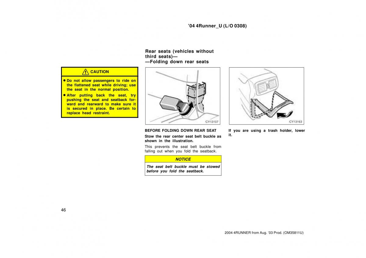 Toyota 4Runner 4 IV N210 owners manual / page 46