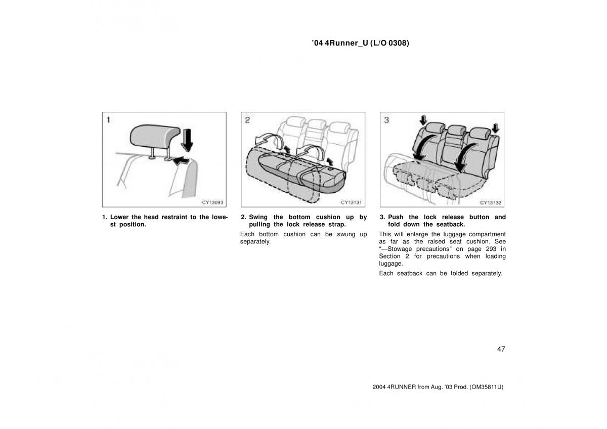 Toyota 4Runner 4 IV N210 owners manual / page 47