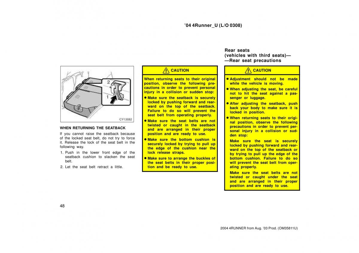 Toyota 4Runner 4 IV N210 owners manual / page 48