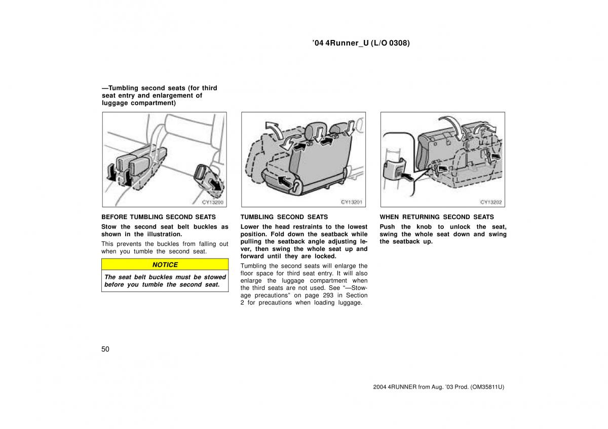 Toyota 4Runner 4 IV N210 owners manual / page 50