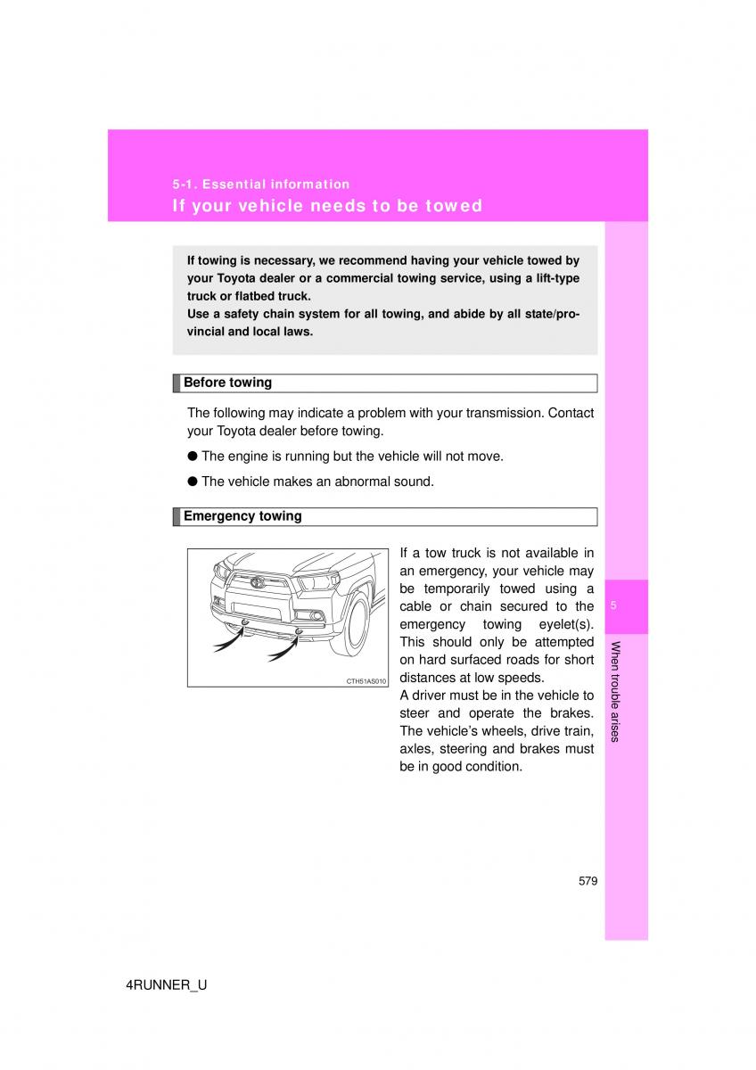 Toyota 4Runner 5 V N280 owners manual / page 544