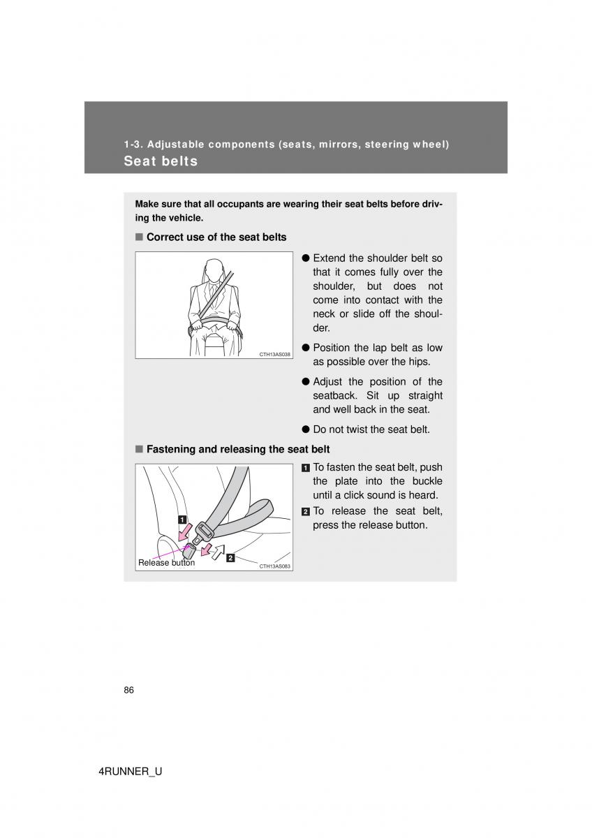 Toyota 4Runner 5 V N280 owners manual / page 56