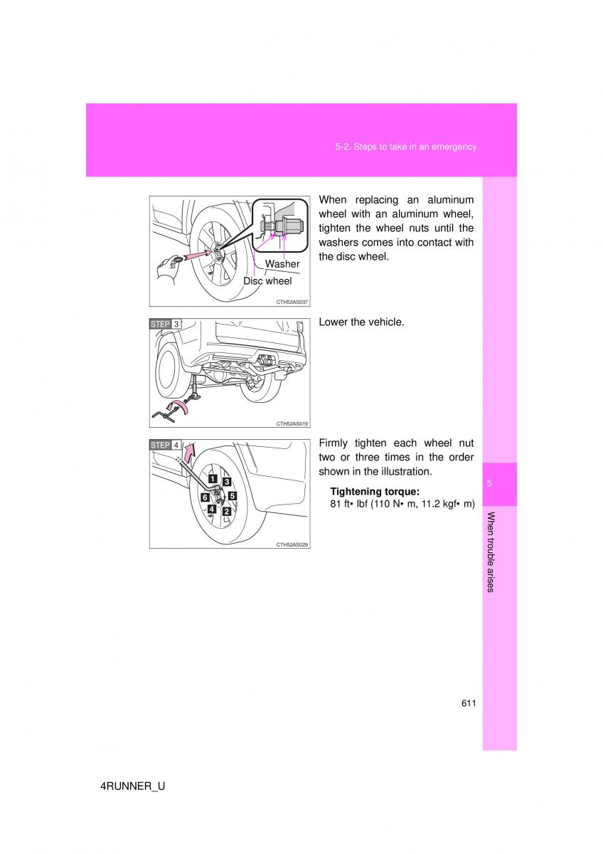 Toyota 4Runner 5 V N280 owners manual / page 576