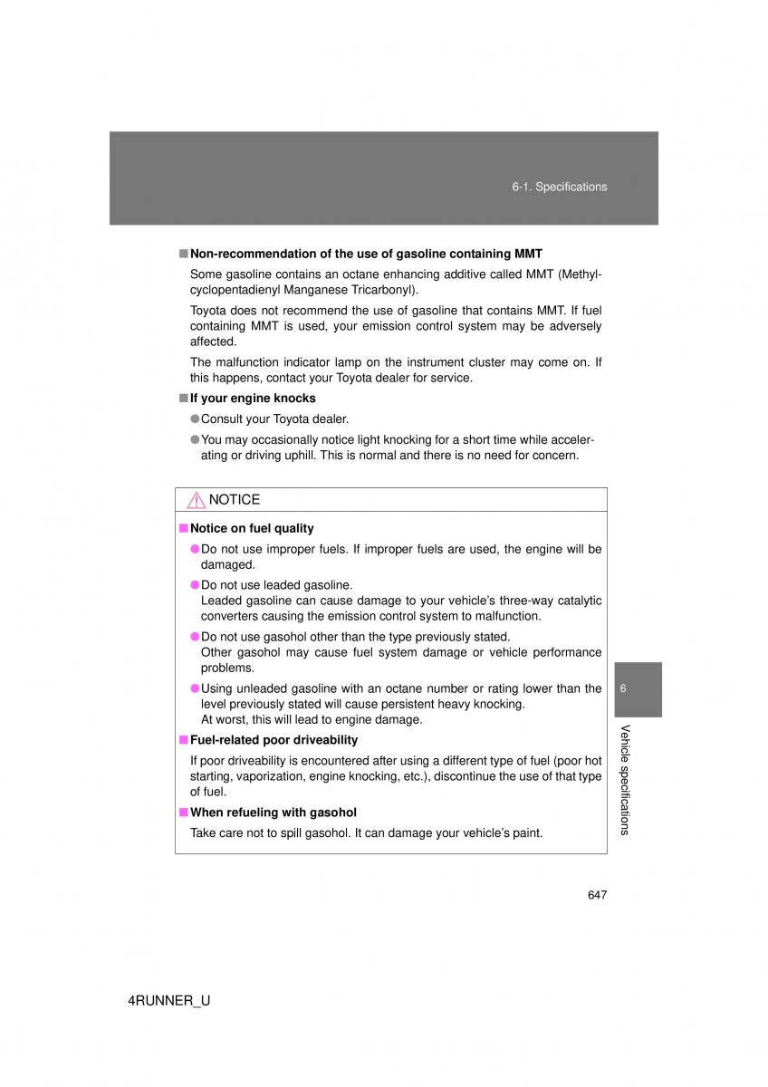 Toyota 4Runner 5 V N280 owners manual / page 611