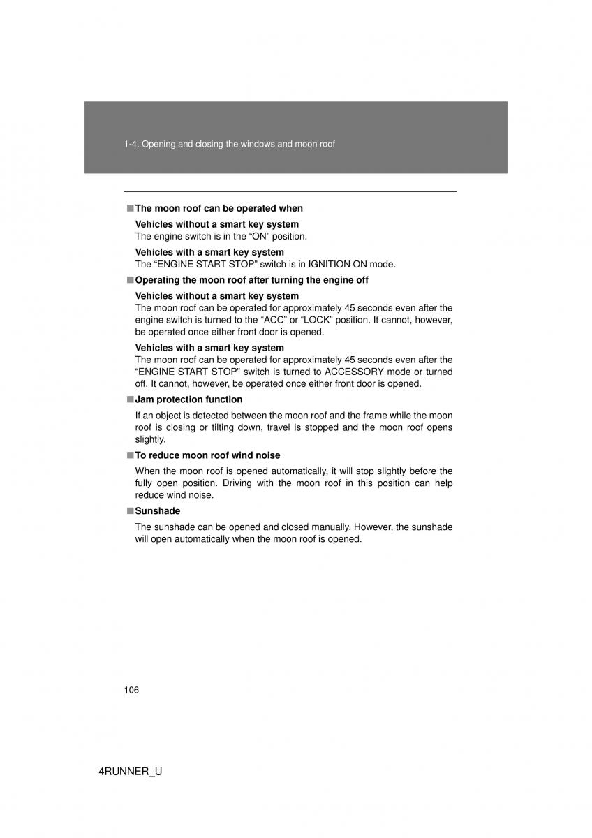 Toyota 4Runner 5 V N280 owners manual / page 76