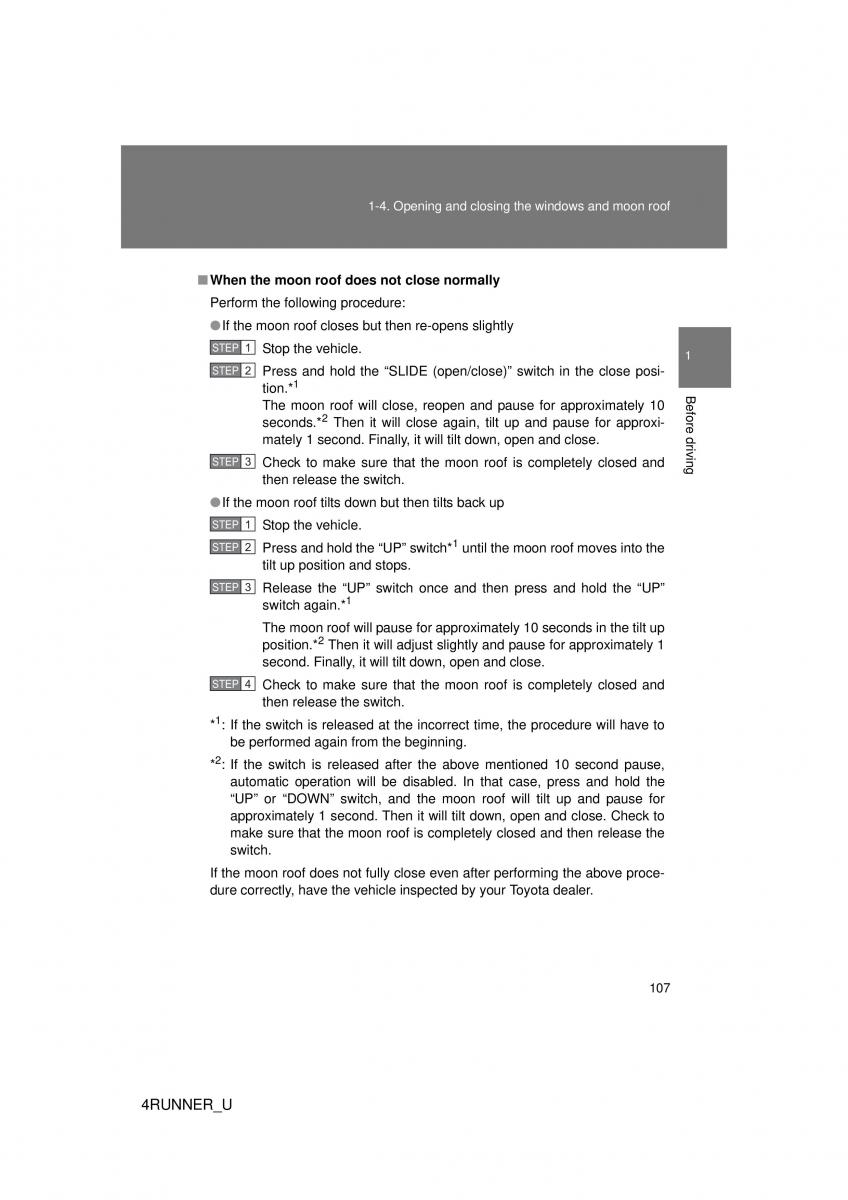 Toyota 4Runner 5 V N280 owners manual / page 77