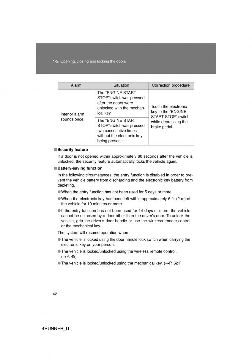 Toyota 4Runner 5 V N280 owners manual / page 12