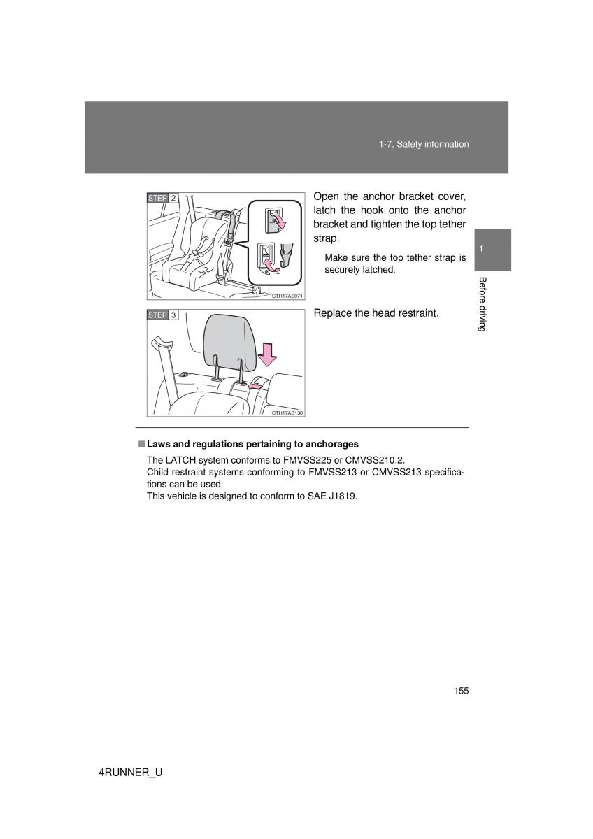 Toyota 4Runner 5 V N280 owners manual / page 125