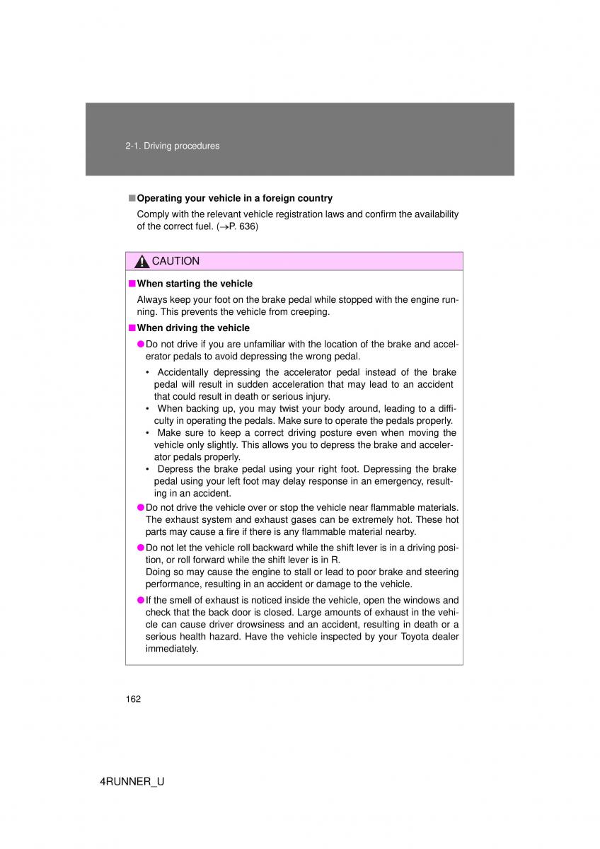 Toyota 4Runner 5 V N280 owners manual / page 131