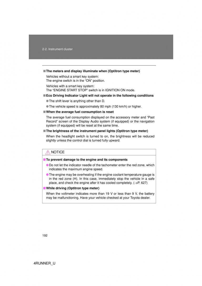 Toyota 4Runner 5 V N280 owners manual / page 161