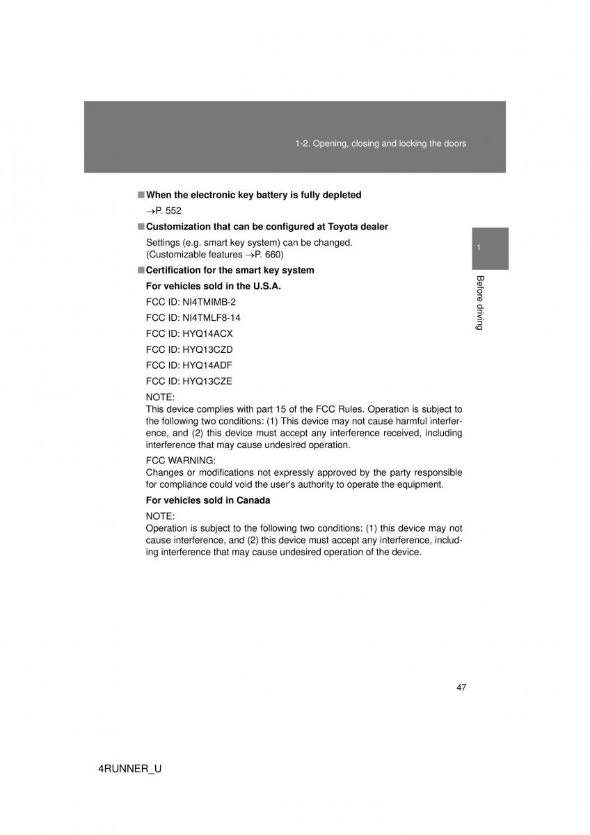 Toyota 4Runner 5 V N280 owners manual / page 17