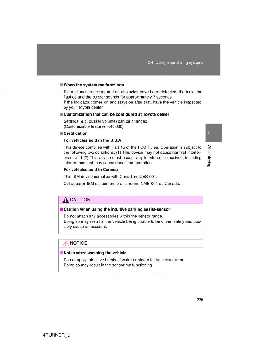 Toyota 4Runner 5 V N280 owners manual / page 194