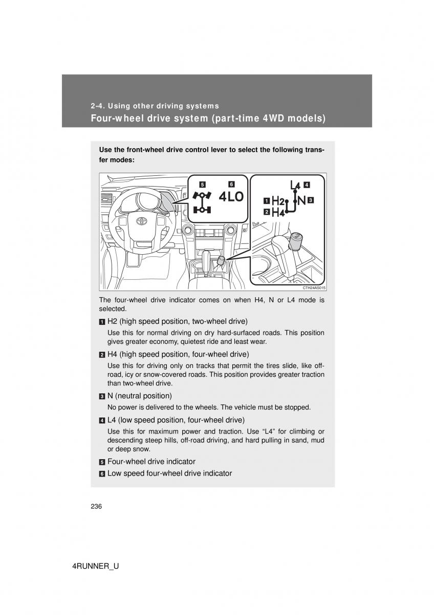 Toyota 4Runner 5 V N280 owners manual / page 205