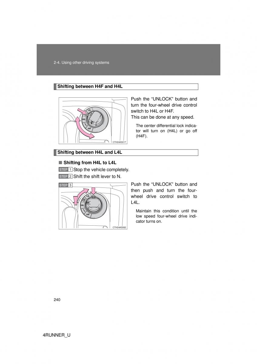 Toyota 4Runner 5 V N280 owners manual / page 209