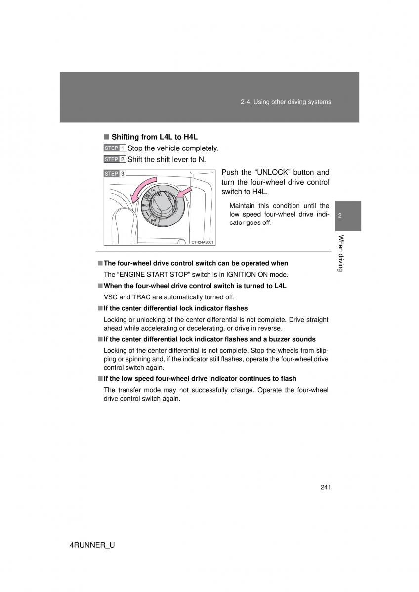 Toyota 4Runner 5 V N280 owners manual / page 210